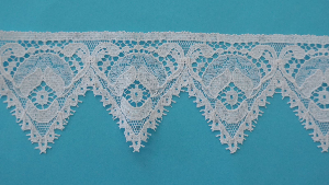 English Leavers Lace Edge 7487 White 2 1/4'' Wide